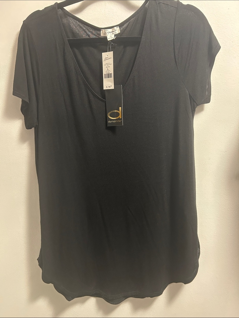 Dynamite Black Scoop Neck Short Sleeve Top